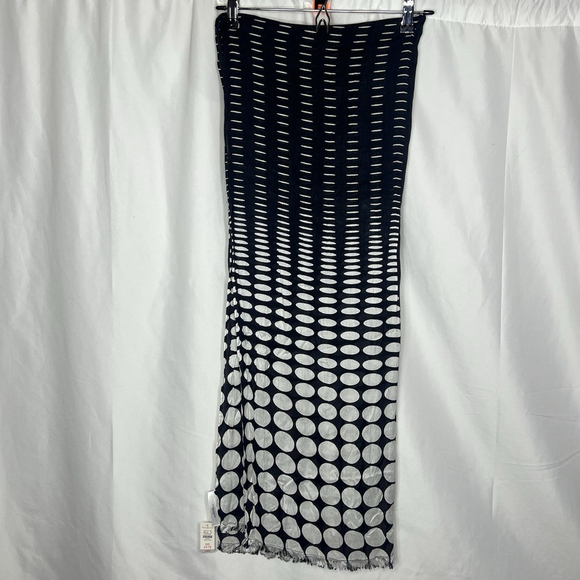 Talbots Women’s Black & White Scarf Wrap Polka Dots Classic Boho Lightweight - Picture 5 of 10